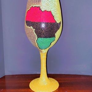 Custom Painted Wine Glass (The Mother Land)